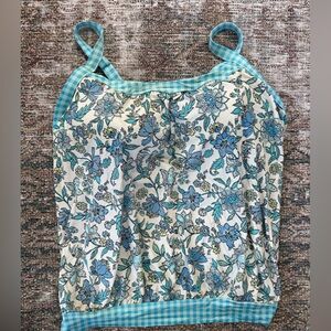 Lands' End DDD-Cup Blouson Tummy Hiding Tankini Swimsuit Top Adjustable Straps